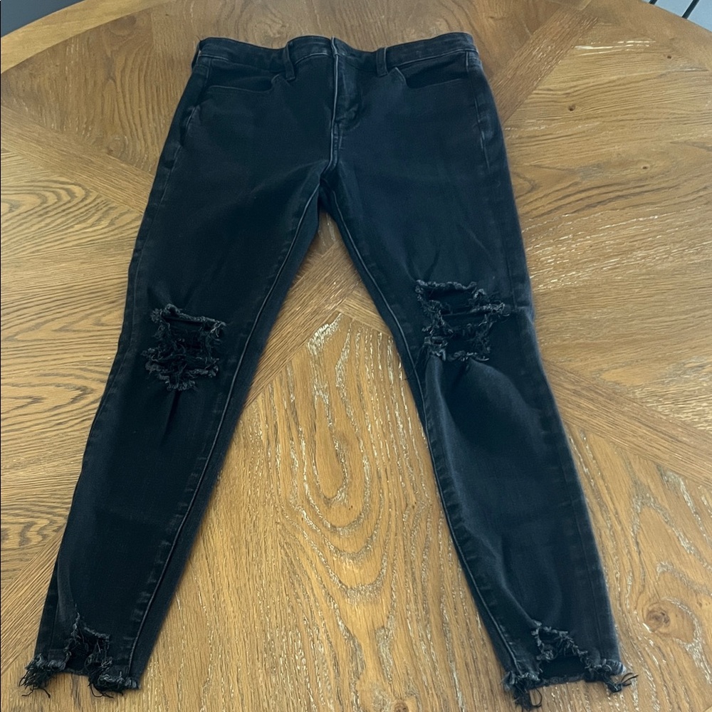 American Eagle Outfitters The Dream Jean Dark Distressed Jegging Jeans